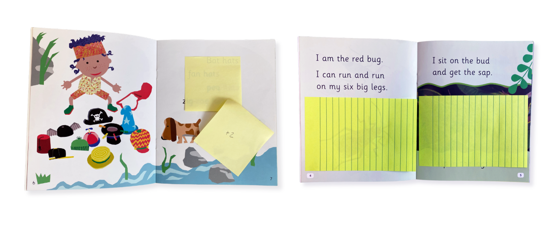 Little Learners sticky notes on pages